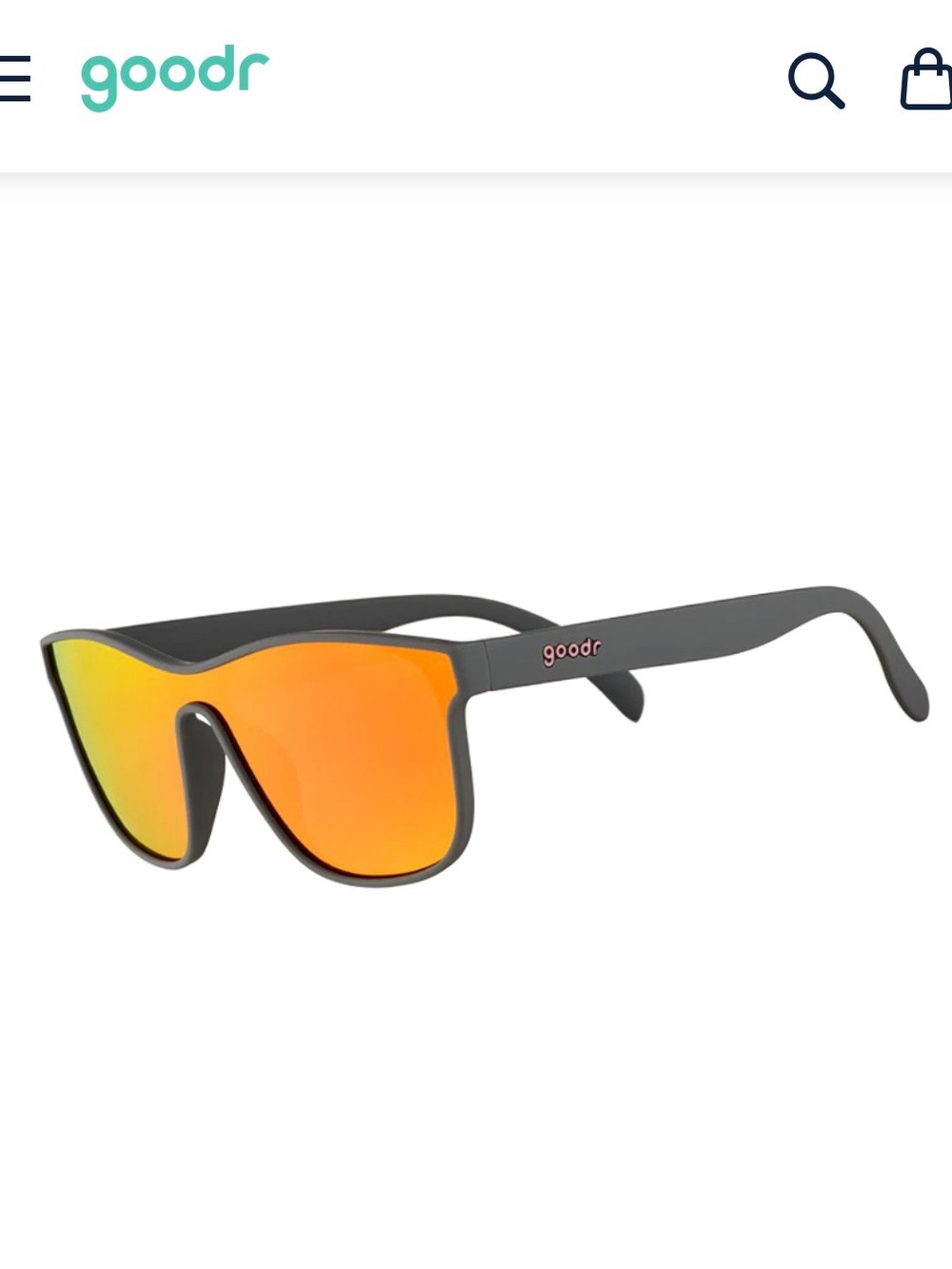 goodr Women's Matte Black Sunglasses with Orange Mirror Lenses